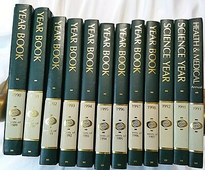 WORLD BOOK EVENTS 9 YEAR BOOKS 1990-1998 2 SCIENCE YEAR BOOKS 1 HEALTH & MEDICAL
