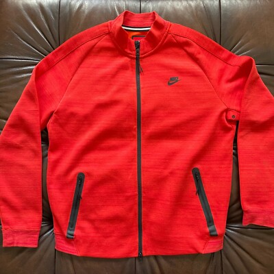 Nike N98 Tech Fleece Menu0026#039;s Jacket Rare NSW Red Full Zip 605680 665  (XL) | eBay