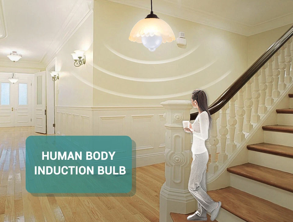 Lampadina led E27 con sensore di movimento 12w/15w/18w luce calda/fredda - Immagine 2 di 4