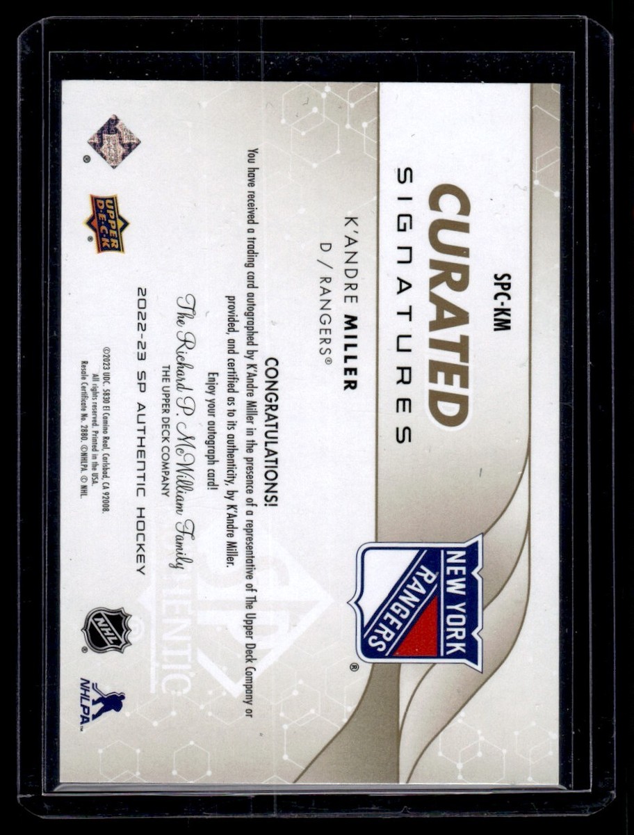 2022-23 SP Authentic Curated Signatures K'Andre Miller Auto New