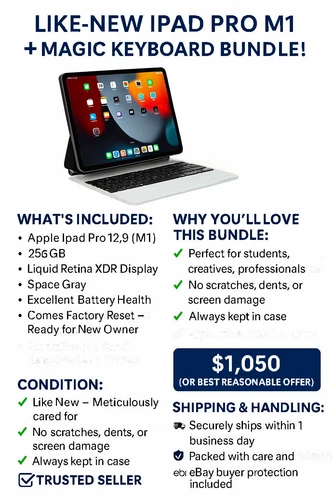 Apple iPad Pro 12.9-inch M1 256 GB Bundle With Apple Magic Keyboard Case