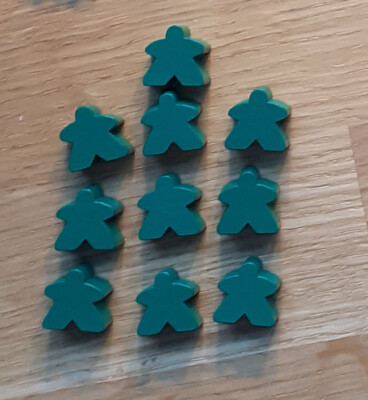 19 Figurines En Bois Carcassonne – Set Complet De Meeples En Bois Pour Jeu De Société