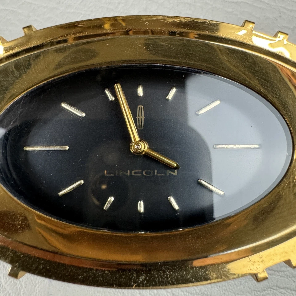 1998-2002 LINCOLN TOWN CAR CARTIER CENTER DASH GOLD  ANALOG CLOCK TESTED OEM - Image 4 of 4