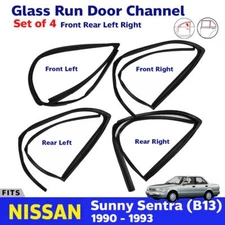 Glass Run Door Channel Front Rear Set 4 Fits Nissan Sunny Sentra B13 4D SED P05