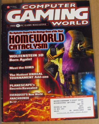 Computer Gaming World PC Game Magazine Issue # 189 April 2000 Wolfenstein 3D