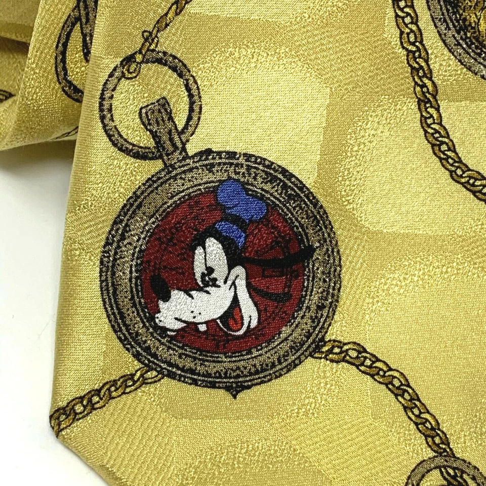 Винтажные часы Disney Mickey Mouse Atlas Design Goteborg Швеция галстук желтый шелк - Изображение 2 из 4