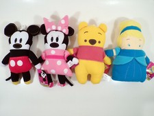Lot of 4 Disney Pook A Looz 12" Mickey Mouse Minnie Winnie Pooh Cinderella Plush
