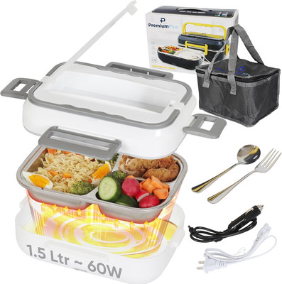 PREMIUMPLUS Electric Lunch Box Food Heater- Portable Food Warmer with Carrying B