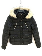 Zara Black Water Resistant Puffer Jacket With Fur Hood Size S L