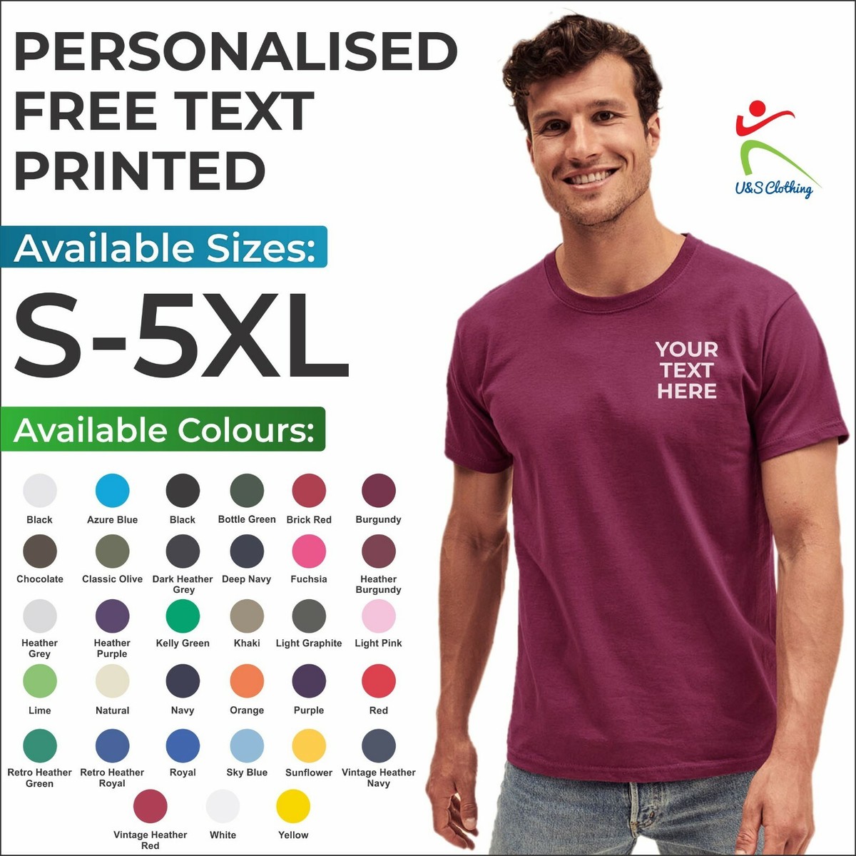Fruit Of The Loom Men's Valueweight T-Shirt - Short Sleeve Comfort Tee (Burgundy, 2XL) - View #7