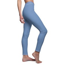 Blue-Gray - Women's Cut  Sew Casual Leggings AOP 