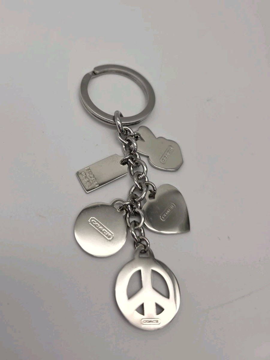 小物 Coach keychains charms keyrings 5 pieces COACH VINTAGE RARE Five Charm Keychain/Fob Bag Charm Smileyface