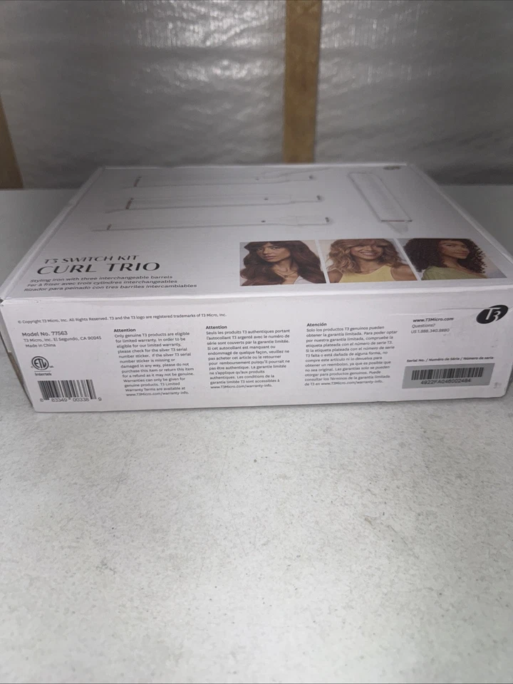 T3 Switch Kit Curl Trio Professional Ionic Interchangeable Curling Iron # 77563 - Image 2 of 4