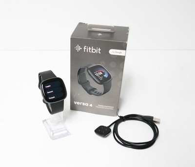 Fitbit Versa 4 FB523 Fitness Smartwatch - Graphite Aluminum / Black Large