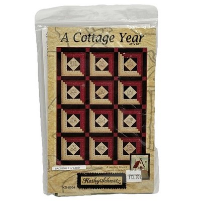 Kathy Schmitz A Cottage Year 12 Months Patterns Set 2009 Quilt Embroidery New