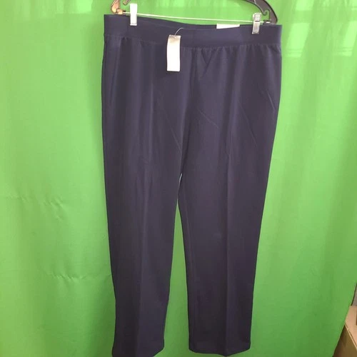 5227) NWT CHICO'S 2 Zenergy Knit Collection Solid Pant pants cotton navy blue