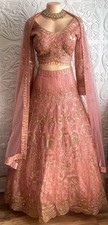 Lengha Choli Set Pink  Gold Embroidered Outfit Guest Lehenga Designer Party