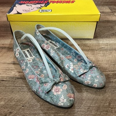 Vintage New Mootsies Tootsies Women's 8 Delicate Watercolor Floral Ballet Flats
