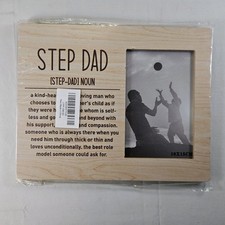 RJYMK Step Dad Gift Wood Photo Frame, Stepped Up Dad, Christmas Birthday...