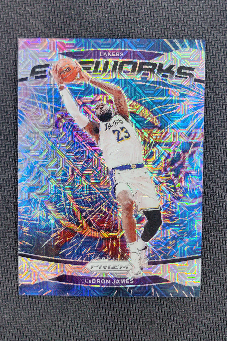 2024-25 Panini Prizm Lebron James Fireworks Mojo /25 #19 Lakers