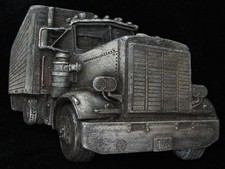 PK11134 VINTAGE 1977 CUT-OUT  18-WHEEL SEMI-TRUCK  BERGAMOT BELT BUCKLE