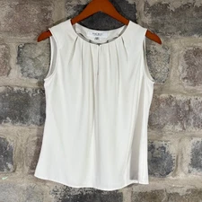 Nine West Suit Separates Sleeveless Pleated Top Women's Small Career Blouse