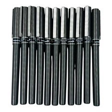 11 Pens Uniball Deluxe Rollerball Black Ink Pen Micro 0.5mm Point