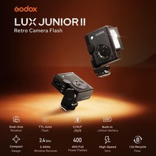 Godox Lux Junior II TTL High-Speed Sync Retro Dual-Axis Camera Flash for Sony
