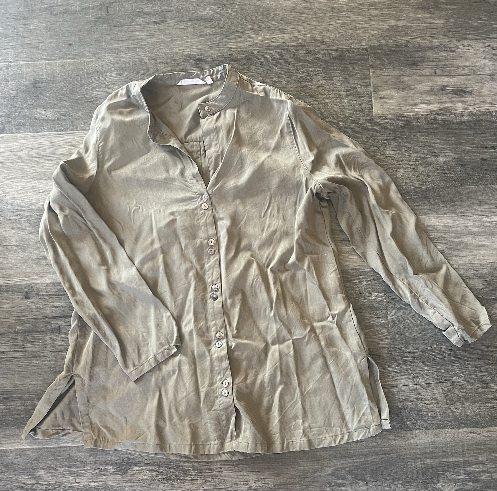 Soft Surroundings Button Tunic Blouse Collared Sh… - image 1