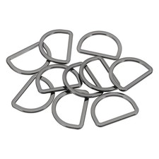 10Pcs 1-3/16" Metal D Ring 20mm Flat Metal D Buckle Dee Rings Light Black