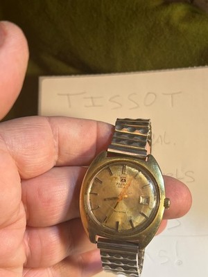 Tissot Seastar WindUp Gold Tone Date Vintage Mens Watch Running Keeps Time Good!