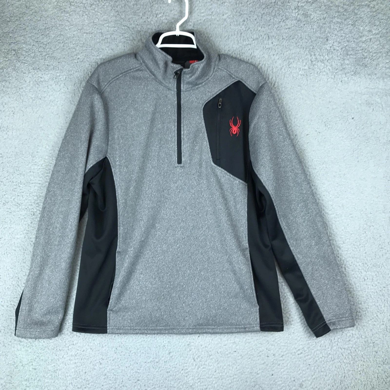 Spyder Pullover Shirt Mens Large 1/4 Zip Fleece Ski Base Layer Top 71H64009-07