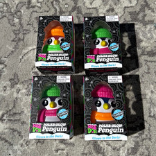 NeeDoh Polar Glow Penguin Glow-in-the-Dark Fidget Squeeze Toy, Multicolor