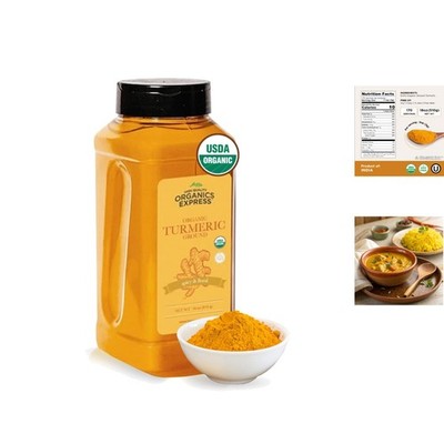 Gold Standard Organic Turmeric Powder, 18oz   Non-GMO, Kosher, Delicious Flavor