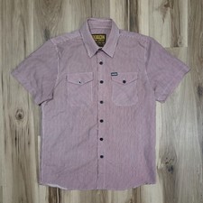 Dixxon Flannel Co. Form And Function Shirt Mens M Stripe Maroon Short Sleeve Dixxon Flannel Co. Form And Function Shirt Mens M Stripe Maroon Short Sleeve