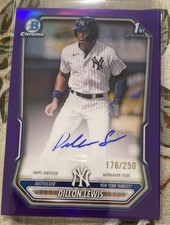 2026 Bowman Dillon Lewis Chrome Auto Purple Refractor 1st Prospect #/250 Yankees