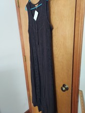 NEW Sakkas Brown size 1X - 2X Embroidered Tie Back Boho Strappy Midi Dress  NWT