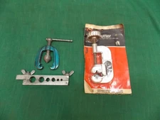 Vintage copper pipe flaring tool and NOS Chicago 3723C tube  cutter Plumbing lot