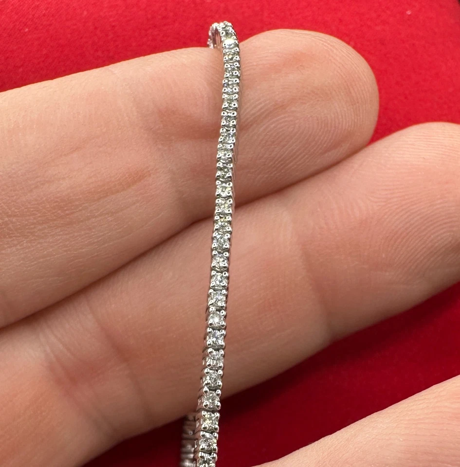 1 ct Diamonds Tennis Bracelet Lab Grown in Sterling Silver 7.25" - Image 2 of 3