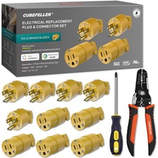 CUBEFELLER® Electrical Replacement Plug & Connector Set, Extension yellow 