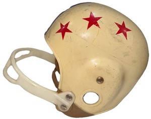 Vintage 1960s MacGregor | DE494G | Large Football Helmet | Red Stars Blue Stripe