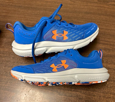 Under Armour UA BGS Assert 10 Boys Athletic Sneaker Blue/Orange US 6Y Low Top