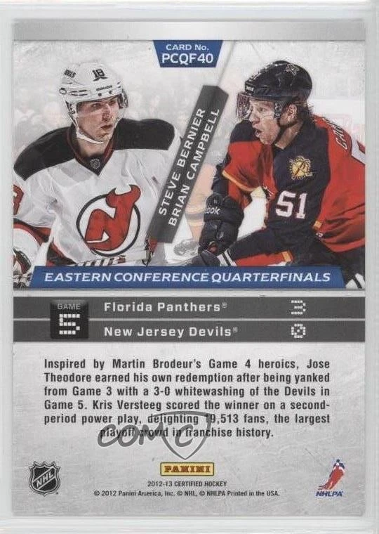 2012 Certified Path to the Cup Quarterfinals /399 Brian Campbell Steve Bernier - Image 2 of 2