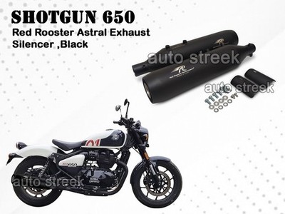 Fit Für Royal Enfield Shotgun 650 Rot Hahn Astral Schwarz Auspuff Schalldämpfer