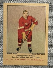 Benny Woit 1951-1952 Parkhurst #58 Detroit Red Wings Rookie Card RC