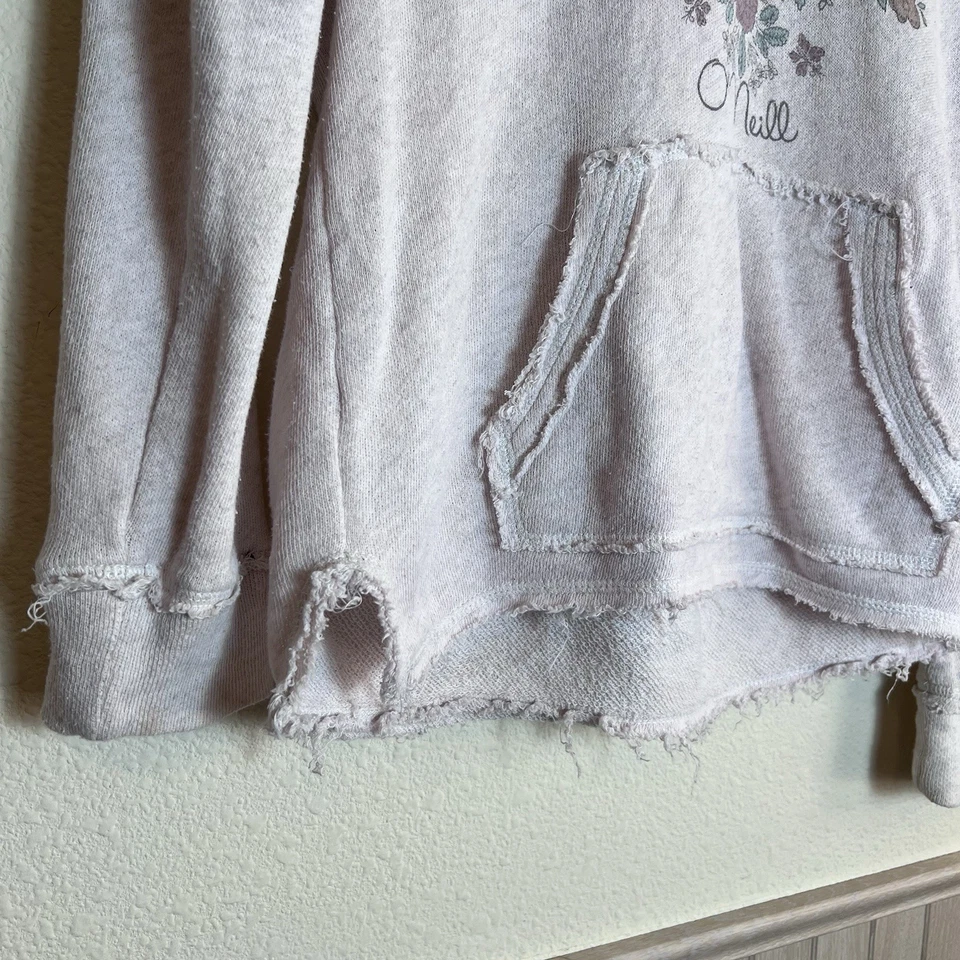 Sudadera con Capucha O’Neill L Oso Surf Logo Floral Pullover Envejecido Dobladillo Crudo Boho Playa Foto 3 de 4