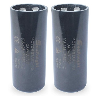 105-126 Uf MFD Capacitor, 220-250Vac, 2-Pack, for 1-2HP Well Pump Control Box