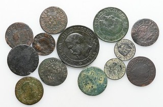FRANCE. Assorted lot of 14 coins Louis XIV to Napolean III