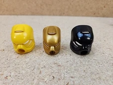 LEGO Bionicle Toa Mata Kanohi Hau Masks (3) Yellow, Pearl Gold & Black