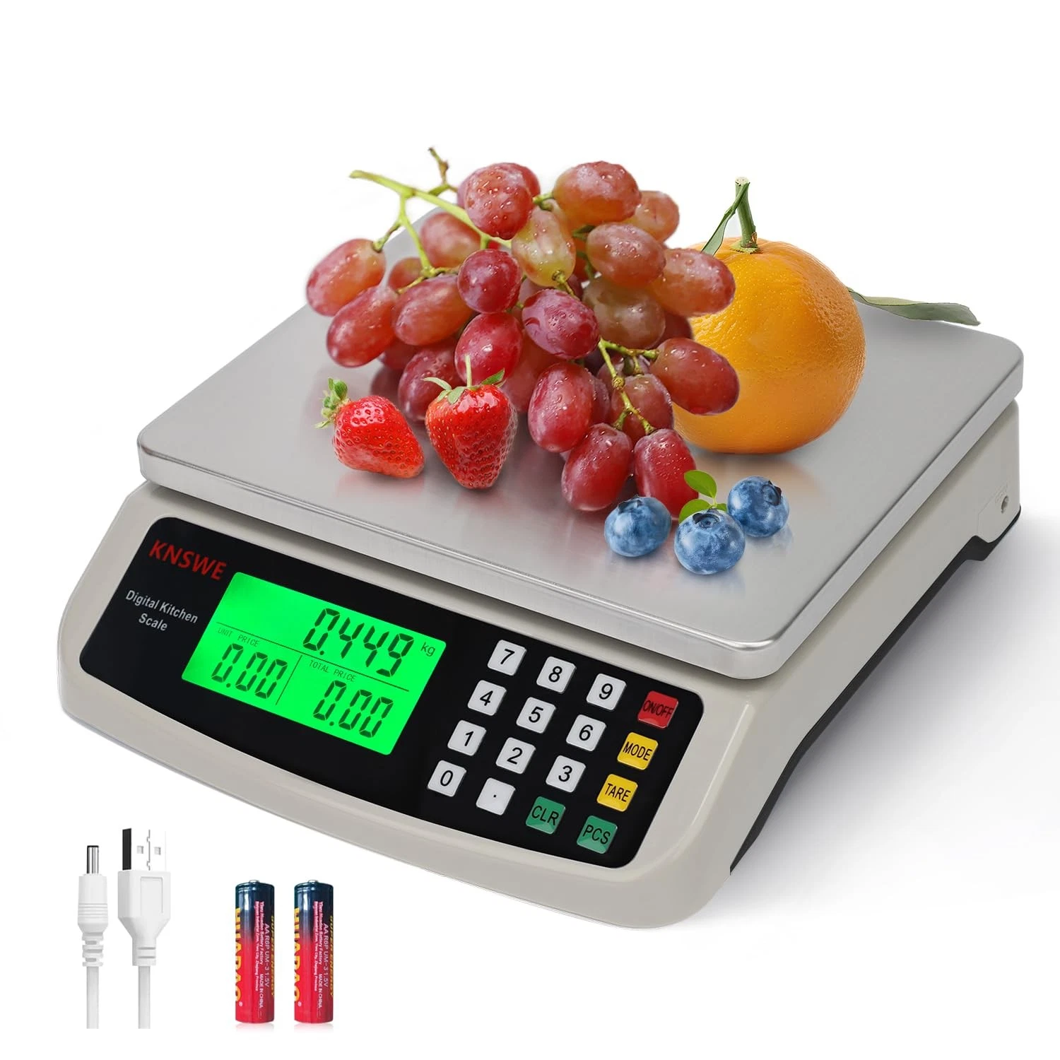 Commercial Food Scale 40KG Large Digital Kitchen Scale Baking Cooking Bread M...